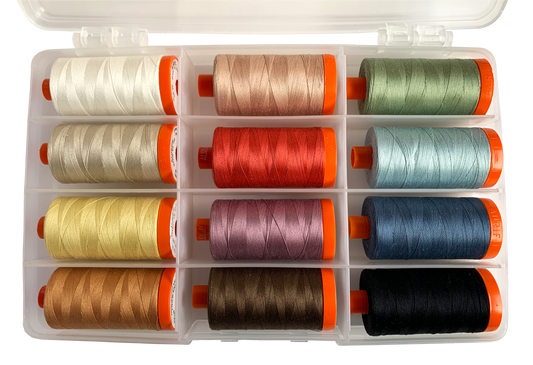 Chalk and Charcoal Thread Box (Aurifil 12 Spools, 50wt)