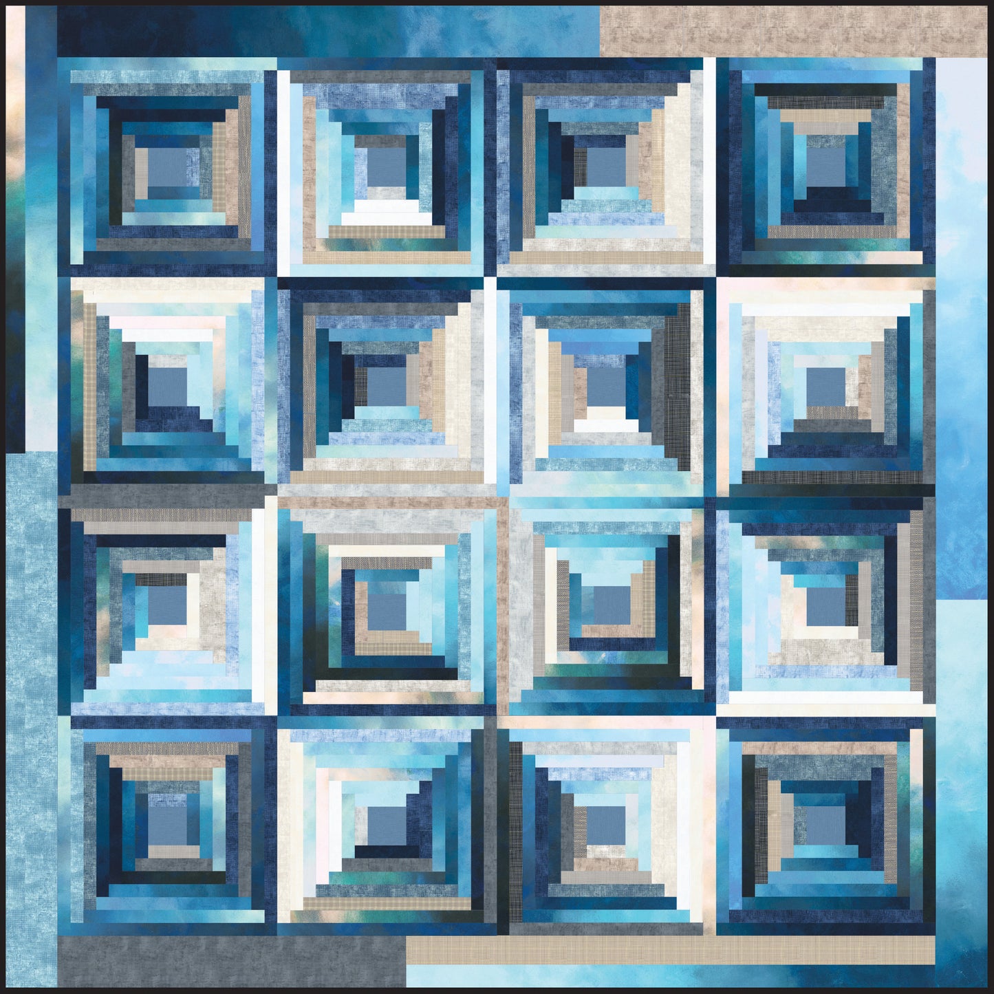 Bell Bottom Blues Log Cabin Kit