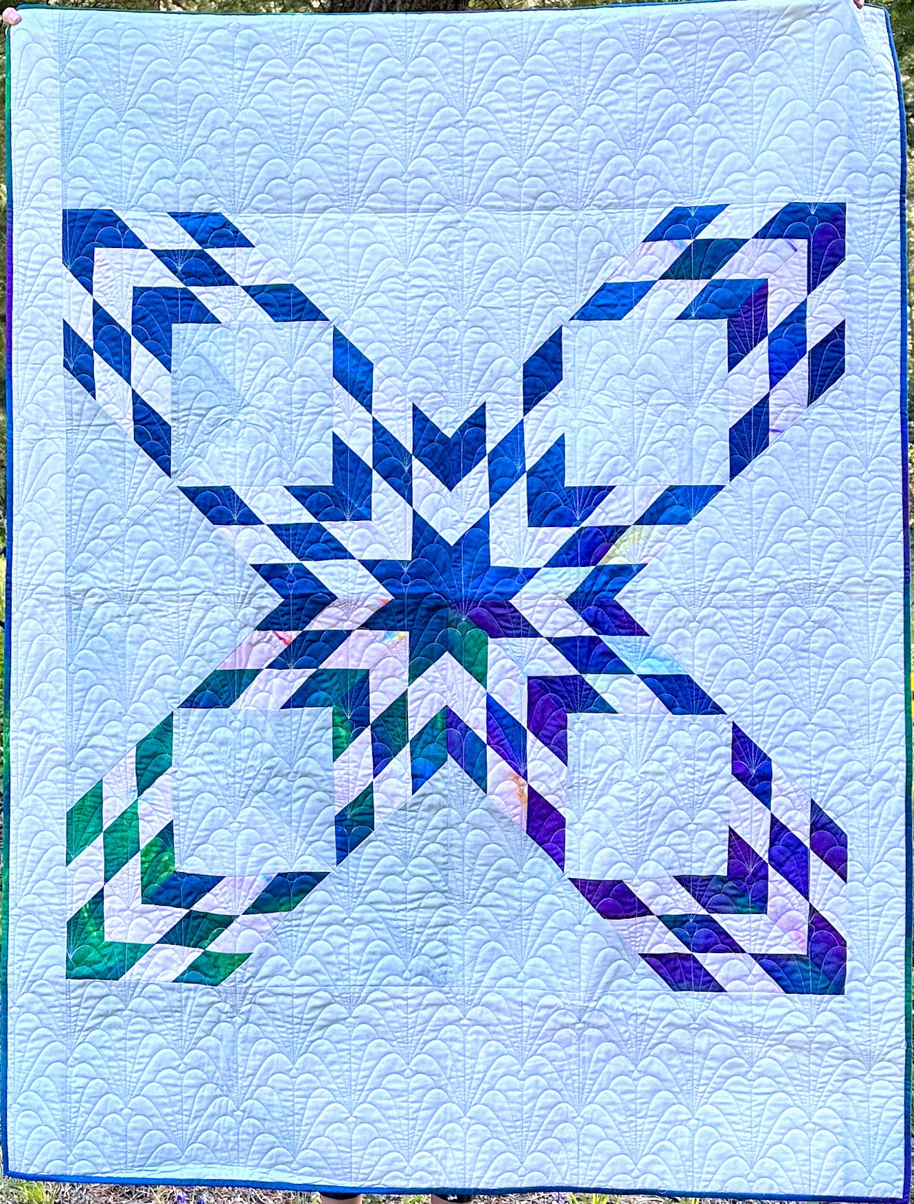 North Country Star: Small Throw Bundle with Sky Ombré fabric designed ...