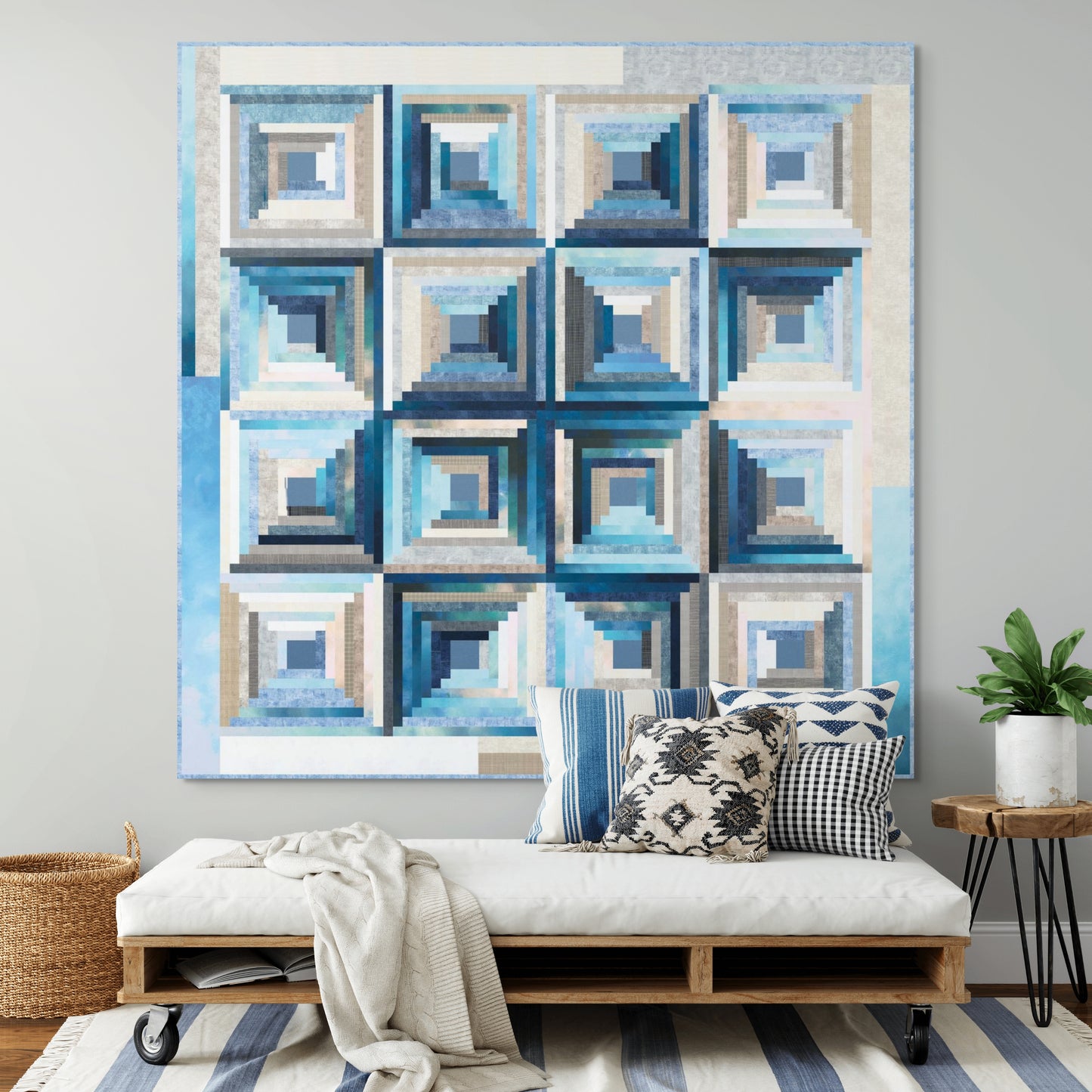 Bell Bottom Blues Log Cabin Kit